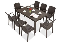 Кафяви мебели от техноратан Houston/Indiana за 8 души