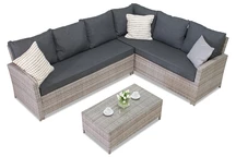 Ъглов градински диван с масичка Parma Corner сив Garden Point