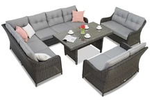 Градински комплект с ъглов Toledo Comida 9 антрацит Garden Point