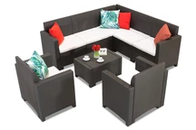 Комплект с ъглов диван Nebraska Corner 7 кафява Bica