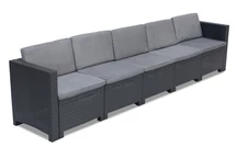 Петместен техноратанов диван Colorado антрацит Bica