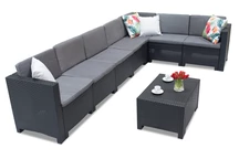 Техноратанов ъглов диван в комплекта Colorado Corner Max 7 антрацит Bica