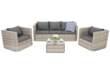 Техноратанов комплект градински мебели Roma Coffee 5 Garden Point сив