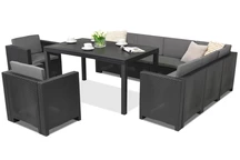 Техноратанов комплект с ъглов диван Colorado Comida Max 9 антрацит Bica