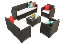 Техноратанов комплект с масичка Nebraska Coffee 7 кафява Bica