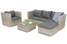 Техноратанови градински мебели Roma Corner 5 Garden Point сив