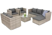 Техноратанови градински мебели  Roma Corner 8 Garden Point сив