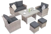 Техноратанови мебели Parma Apetito 4 сиви с пуфове Garden Point
