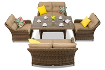 Техноратанови мебели Толедо Апетито 6 кафяви Garden Point