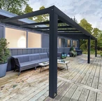 Алуминиев навес за тераса Stockholm Palram - Canopia 3,4 x 7,4 м сив