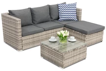 Комплект градински мебели от техноратан Roma Corner 4 Garden Point сив 