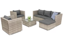 Комплект градински мебели от техноратан Roma Corner 6 Garden Point сив