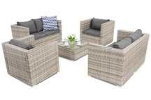 Техноратанов комплект градински мебели Roma Coffee 6 Garden Point сив 