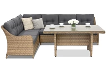 Ъглов градински диван с маса Toledo Comida 5 Garden Point cappuccino