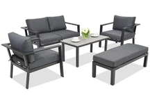 Алуминиеви градински мебели Sydney Coffee 4 с пейка Garden Point антрацит