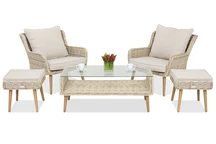 Градински мебели Bilbao Terrace + 2 пуфа  Garden Point пясъчен