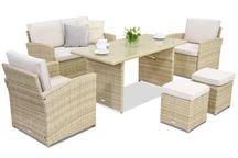 Градински мебели Monaco Apetito 4 + 2 пуфа Garden Point бежови