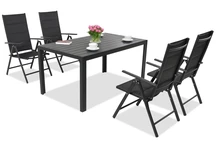 Градински мебели от алуминиев polywood Verona Garden Point за 4 души черни