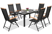 Градински мебели от алуминиев polywood Verona Garden Point за 6 души черни