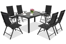 Градински мебели от алуминиев polywood Verona Garden Point за 6 души черни