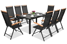 Градински мебели от алуминиев polywood Verona Garden Point за 8 души черни