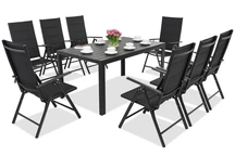 Градински мебели от алуминиев polywood Verona Garden Point за 8 души черни