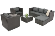 Градински мебели от техноратан Roma Corner 6 Garden Point антрацит
