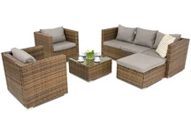 Градински мебели от техноратан Roma Corner 6 Garden Point кафяв