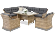 Градински мебели с ъглов диван Toledo Comida 7 Garden Point cappuccino