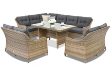 Градински мебели с ъглов диван Toledo Comida 9 Garden Point cappuccino