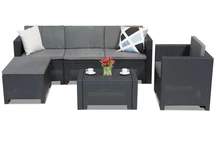 Комплект мебели за отдих от техноратан Colorado Relax Corner 5 Ъгъл антрацит Bica