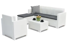 Комплект мебели за отдих от техноратан Nebraska Relax Corner 5 бяла Bica