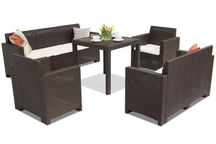 Комплект от техноратан за градина Nebraska Dallas Apetito 7 brown Bica