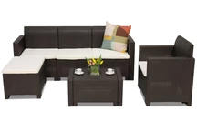 Мебели за отдих от техноратан Nebraska Relax Corner 5  кафяв Bica
