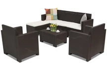 Мебели за отдих от техноратан Nebraska Relax Corner 6 кафяв Bica