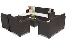 Мебели за отдих от техноратан Nebraska Relax Corner 8 кафяв Bica