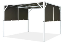 Метална терасна пергола Santorini 3 x 3 m Garden Point, бяло-кафяво