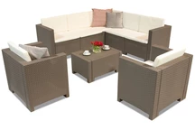 Техноратанов ъглов диван в комплекта Colorado Corner 7 капучино Bica