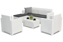 Техноратанов комплект мебели за почивка Nebraska Relax Corner 6 бял Bica