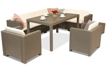 Техноратанов комплект с ъглов диван Colorado Comida Max 8 cappuccino Bica
