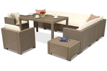 Техноратанов комплект с ъглов диван Colorado Comida Max 9 cappuccino Bica