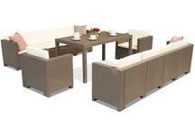 Техноратанов комплект с два големи дивана Colorado Apetito Max 10 cappuccino Bica