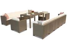Техноратанов комплект с два големи дивана Colorado Apetito Max 12 cappuccino Bica