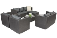 Техноратанови градински мебели Roma Corner 8 Garden Point антрацит