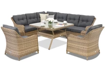 Техноратанови градински мебели Toledo Comida 7 Angular Garden Point cappuccino