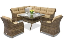 Техноратанови градински мебели Toledo Comida 7 Angular Garden Point кафява