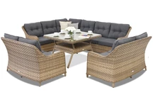 Техноратанови градински мебели Toledo Comida 9 Angular Garden Point cappuccino