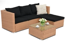 Градински мебели от техноратан Roma Corner 4 Garden Point меден цвят