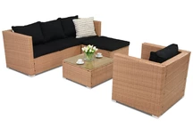 Градински мебели от техноратан Roma Corner 5 Garden Point меден цвят