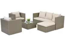 Градински мебели от техноратан Roma Corner 6 Garden Point светло сив